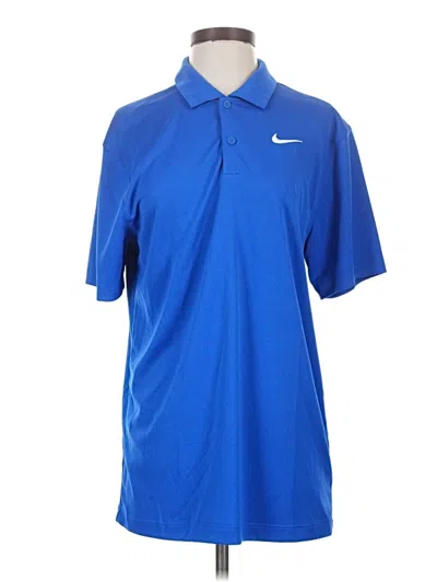 Pre-owned Nike Short Sleeve Polo Shirt In Blue