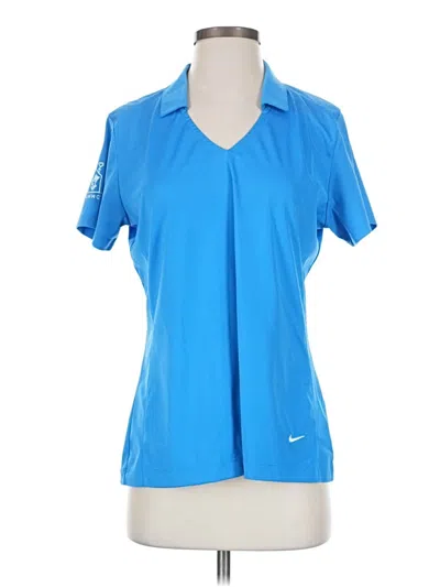 Pre-owned Nike Short Sleeve Polo Shirt In Blue