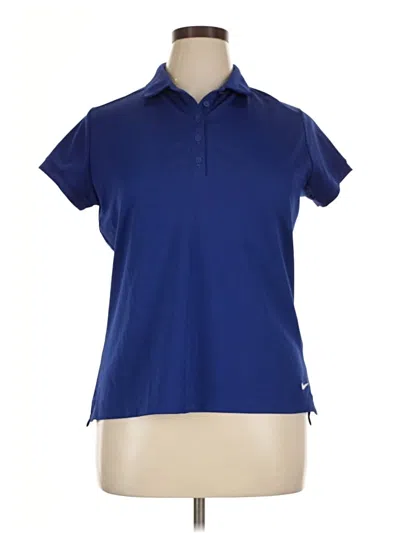 Pre-owned Nike Short Sleeve Polo Shirt In Blue