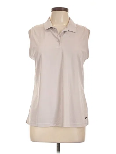 Pre-owned Nike Short Sleeve Polo Shirt In Brown
