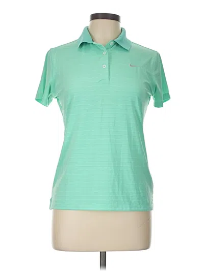 Pre-owned Nike Short Sleeve Polo Shirt In Green