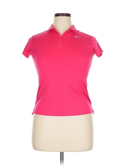 Pre-owned Nike Short Sleeve Polo Shirt In Pink