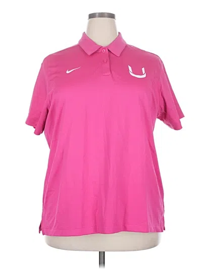 Pre-owned Nike Short Sleeve Polo Shirt In Pink