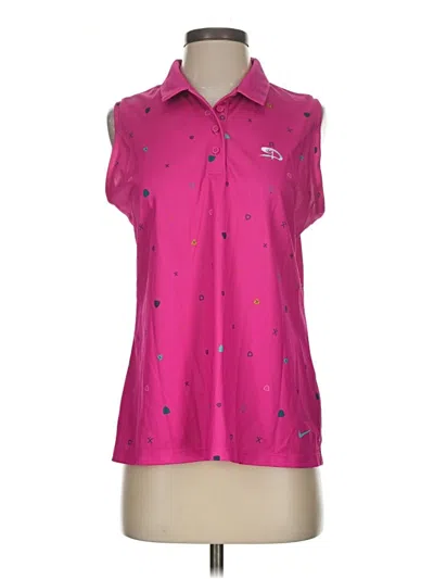 Pre-owned Nike Short Sleeve Polo Shirt In Pink
