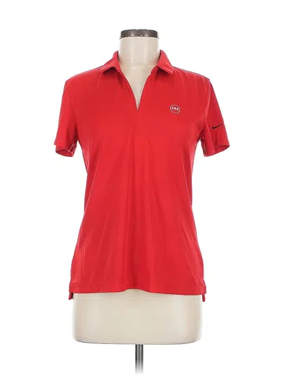 Pre-owned Nike Short Sleeve Polo Shirt In Red