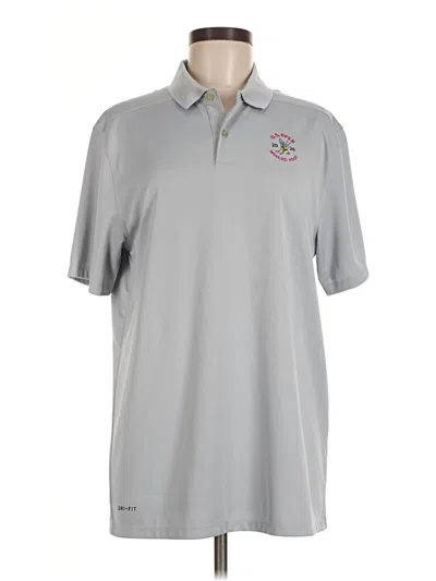Pre-owned Nike Short Sleeve Polo Shirt In Silver