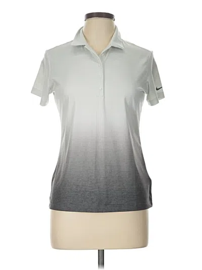 Pre-owned Nike Short Sleeve Polo Shirt In Silver
