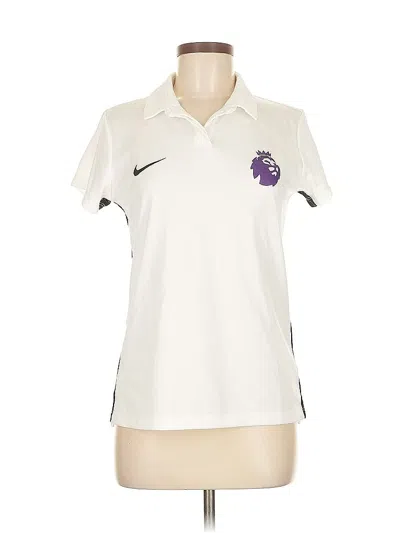 Pre-owned Nike Short Sleeve Polo Shirt In White