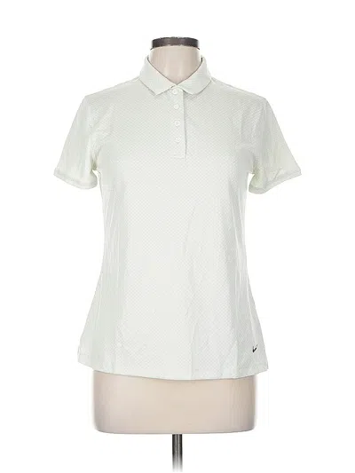 Pre-owned Nike Short Sleeve Polo Shirt In White