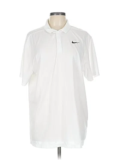 Pre-owned Nike Short Sleeve Polo Shirt In White