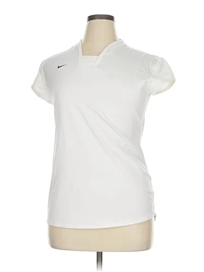 Pre-owned Nike Short Sleeve Polo Shirt In White