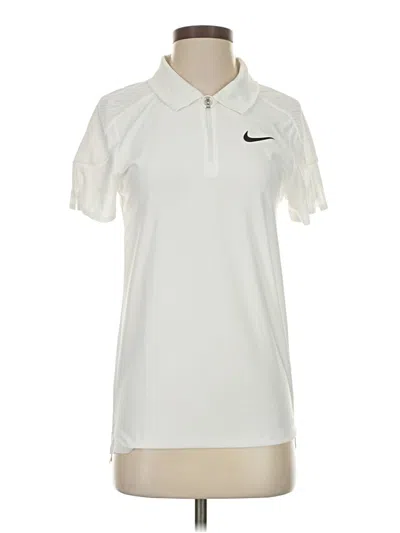 Pre-owned Nike Short Sleeve Polo Shirt In White