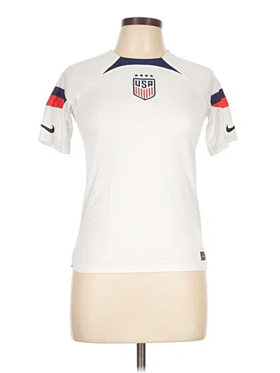Pre-owned Nike Short Sleeve Polo Shirt In White