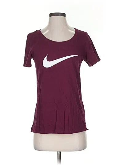 Pre-owned Nike Short Sleeve T-shirt In Burgundy