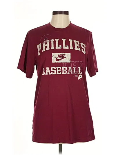 Pre-owned Nike Short Sleeve T-shirt In Burgundy