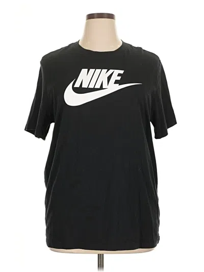 Pre-owned Nike Short Sleeve Top Black Crew Neck Tops