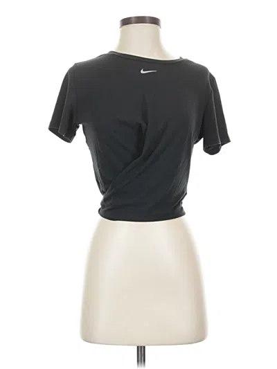 Pre-owned Nike Short Sleeve Top Black Keyhole Neckline Tops