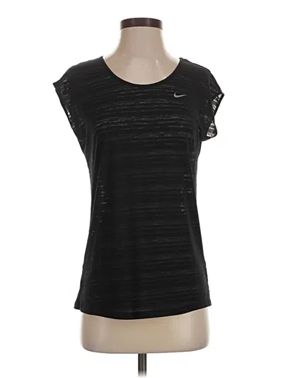 Pre-owned Nike Short Sleeve Top Black Scoop Neck Tops