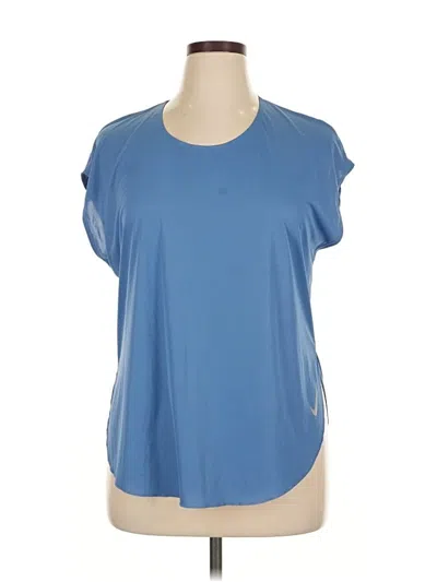 Pre-owned Nike Short Sleeve Top Blue Scoop Neck Tops