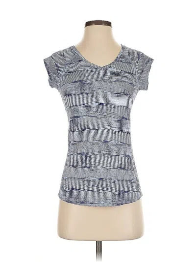 Pre-owned Nike Short Sleeve Top Blue V Neck Tops