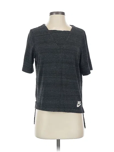 Pre-owned Nike Short Sleeve Top Gray Crew Neck Tops