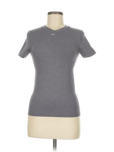 Pre-owned Nike Short Sleeve Top Gray Crew Neck Tops