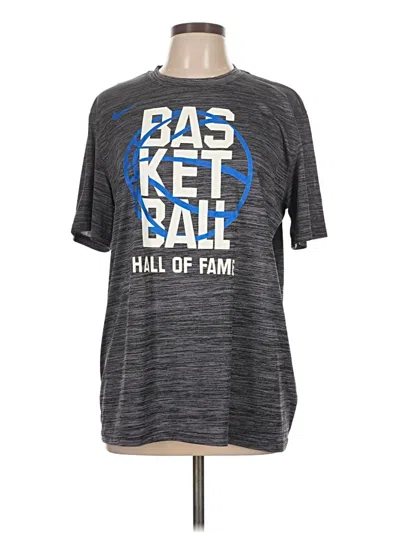 Pre-owned Nike Short Sleeve Top Gray Crew Neck Tops