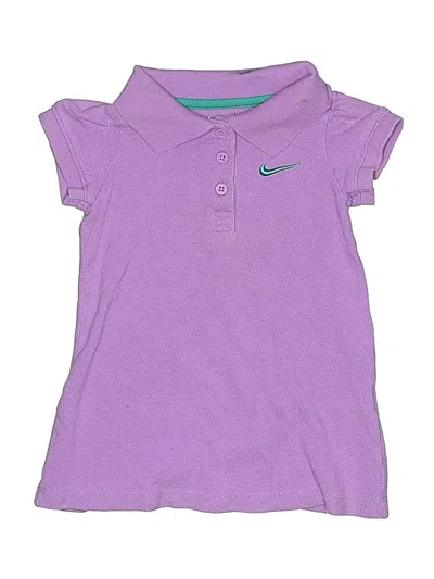 Pre-owned Nike Kids' Short Sleeve Top Purple Collared Neckline Tops