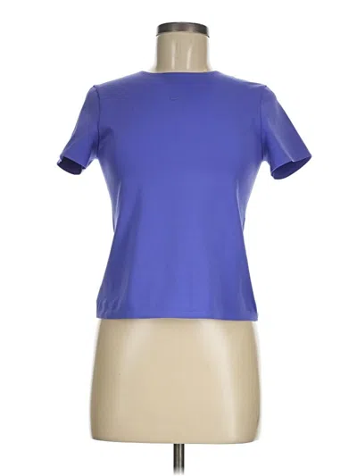 Pre-owned Nike Short Sleeve Top Purple Mock Neckline Tops
