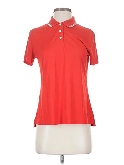 Pre-owned Nike Short Sleeve Top Red Mock Neckline Tops