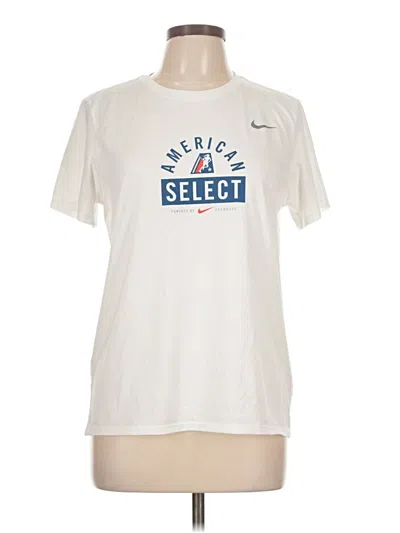 Pre-owned Nike Short Sleeve Top White Crew Neck Tops