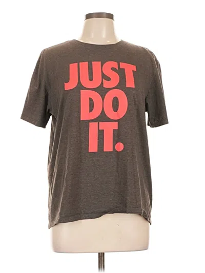 Pre-owned Nike Short Sleeve T-shirt In Brown