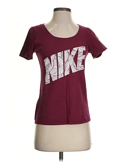 Pre-owned Nike Short Sleeve T-shirt In Burgundy