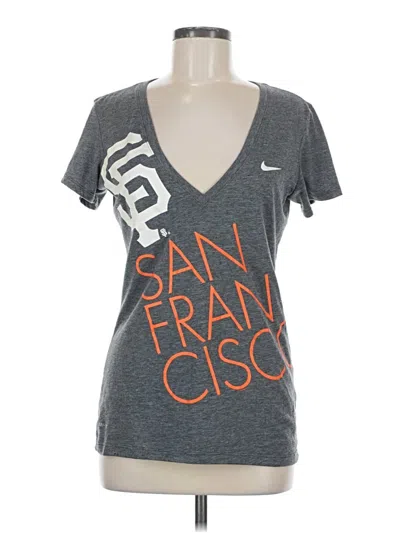 Pre-owned Nike Short Sleeve T-shirt In Gray