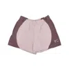 Nike Short Sweatpants Tracksuit Women Sportswear Air Mid-rise Fleece Short Fossil Stone/plum Eclipse/foss In Pink