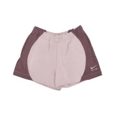 Nike Short Sweatpants Tracksuit Women Sportswear Air Mid-rise Fleece Short Fossil Stone/plum Eclipse/foss