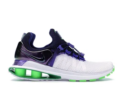 Pre-owned Nike Shox Gravity (women's) Sneakers In White/fusion Violet/rage Green