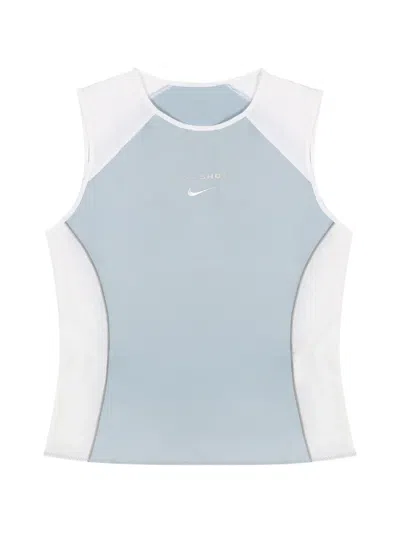 Nike Shox Logo-embroidered Tank Top In Blue