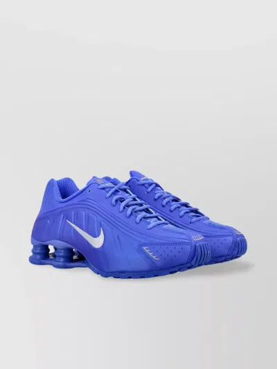 Nike Shox R4 Satin And Mesh Sneakers In Blue