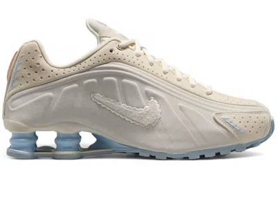 Pre-owned Nike Shox R4 Se (women's) Sneakers In Pale Ivory/light Orewood Brown/celestine Blue