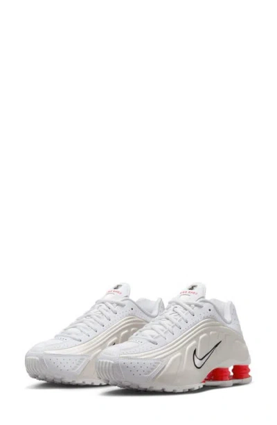 Nike Shox R4 Rubber-trimmed Shell Sneakers In White
