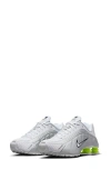 Nike Women S Shox R4 Sneakers In White/white/metallic Silver/volt 