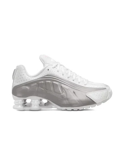 NIKE SHOX R4 "WHITE/BRIGHT CRIMSON/METALLIC SILVER" SNEAKERS