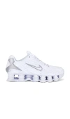 Nike Shox Tl Sneakers In White  Metallic Silver  & Max Orange