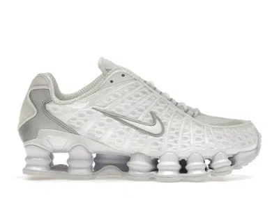 Pre-owned Nike Shox Tl (women's) Sneakers In White/metallic Silver/max Orange