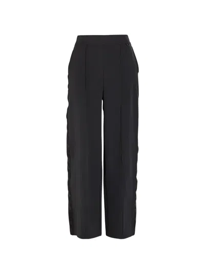 Nike Side-stripe Pleated Trousers In Black