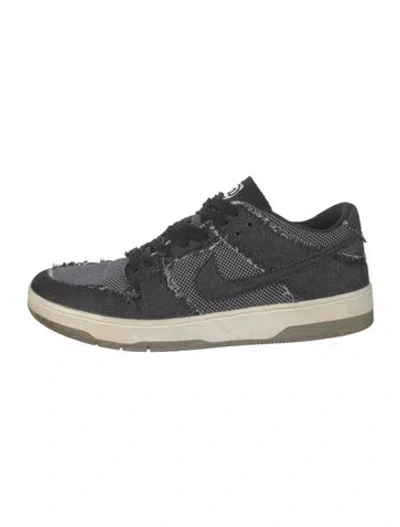 Pre-owned Nike Signature Logo Denim Sneakers In Blue