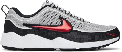 Nike Silver & Black Air Zoom Spiridon Sneakers In Mtllc Silver/sprt Rd