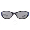 Nike Silver Flash Wrap Men's Sunglasses  Zone Dz7356 410 66 In Navy / Silver