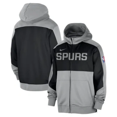Nike Silver San Antonio Spurs Authentic On-court Showtime Performance Full-zip Hoodie